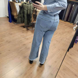 Wide leg jeans met bloemdetail