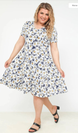 Vetistyle alijn jurk bloem wit