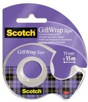 SCOTCH®: PLAKBAND "GIFTWRAP" 19MMX15M, MET AFROLLER