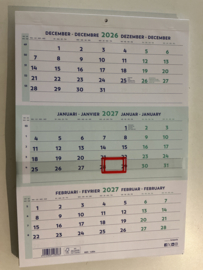 DRIEMAANDSKALENDER 2027