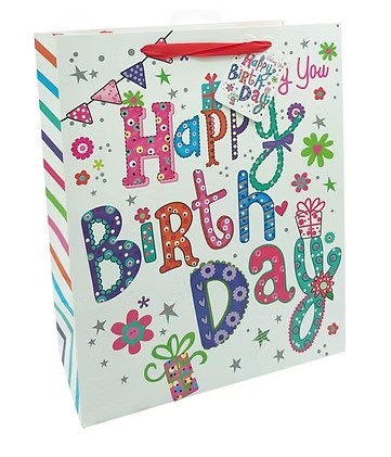 GESCHENKTAS - LARGE HAPPY BIRTHDAY