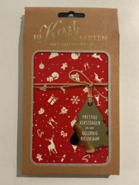 KERSTKAARTEN PAKKET 10STUKS
