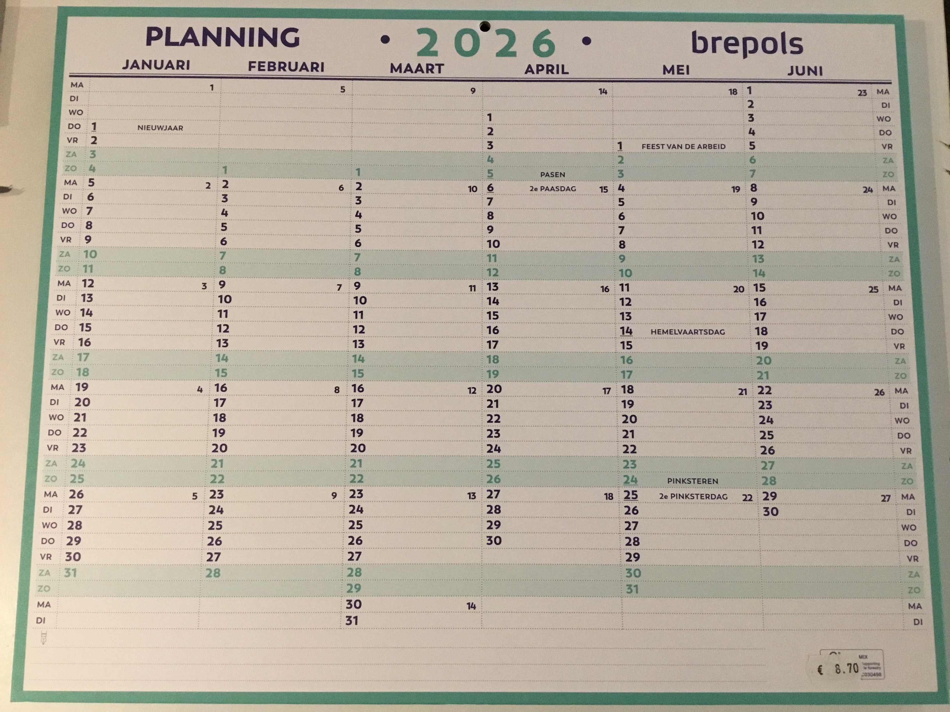 MAXI PLANNING 2026 42 x 33 cm - NL