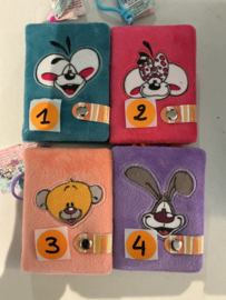 MINI PLUCHE NOTITIEBOEKJE MET SLEUTELHANGER