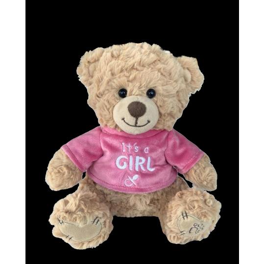 DOTTI BEAR MET T-SHIRT IT'S A GIRL 20CM