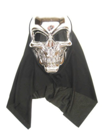 MASKER MET DOEK DOODSHOOFD ZILVER