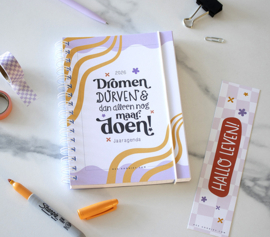 Droom, Plan & Doe // Jaaragenda 2026 A5 Paars Oranje // Doelen agenda met ringband