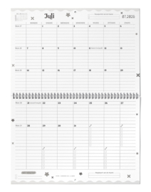 Droom, Plan & Doe // LUNA Familieplanner 2025 // XL Maandkalender Gezinsplanner Zes Personen