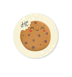 Sluitstickers Kawaii Cookie Rond // Hallo 10 Stuks