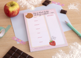 Maaltijdplanner Papier A5 Kawaii // Notitieblok Menuplanner