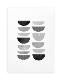 Poster Grafisch A4 // Minimalistisch Abstract ZW