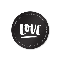 Sluitstickers Zwart Wit Rond // With Love 10 Stuks