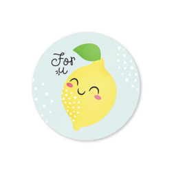 Sluitstickers Kawaii Citroen Rond // Voor jou 10 Stuks