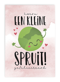 Kaart Felicitatie Geboorte Meisje // Kawaii Een Kleine Spruit