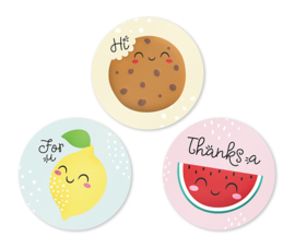 Sluitstickers Set Kawaii Fruit // Sluitzegels 18 Stuks