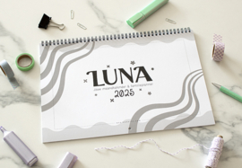 Droom, Plan & Doe // LUNA Familieplanner 2025 // XL Maandkalender Gezinsplanner Zes Personen