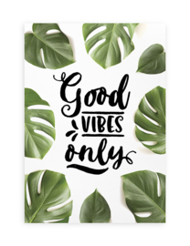 Poster Tekst Tropisch A4 // Good Vibes Only
