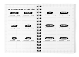 Budgetplanner Kasboek Huishoudboekje A5 // Zwart Wit