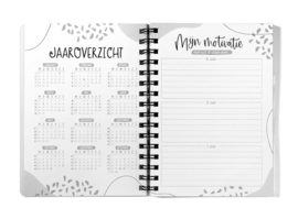 Jaaragenda 2024 A5 Zwart Wit // Agenda met ringband