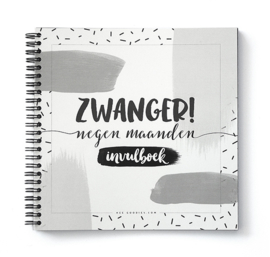 Zwangerschapsdagboek Invulboek Zwanger 9 Maanden // Zwart Wit