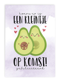 Wenskaart Felicitatie Zwanger // Avocado's Een Kleintje Op Komst