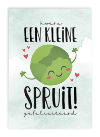 Kaart Felicitatie Geboorte Jongen // Kawaii Een Kleine Spruit