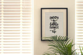 Poster Tekst Zwart Wit A3 // Enjoy The Little Things In Life