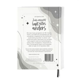 Jaaragenda 2023 A5 Zwart Wit // Hardcover Agenda