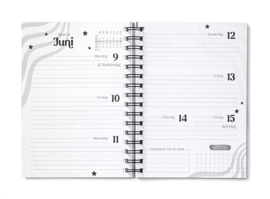 Droom, Plan & Doe // Jaaragenda 2025 A5 Zwart Wit // Doelen agenda met ringband
