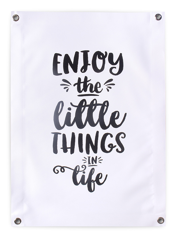 Tuinposter Tekst Zwart Wit 50x70 // Enjoy The Little Things In Life