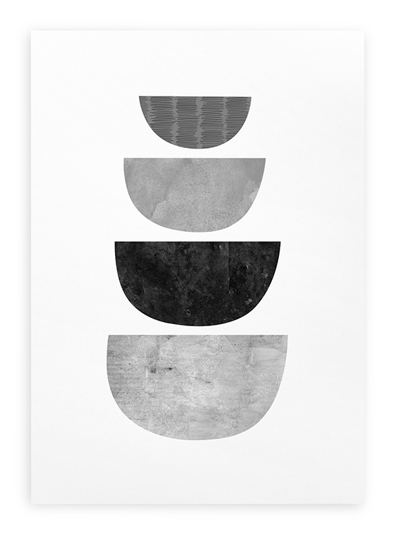 Poster Grafisch A3 // Abstract Geometrisch ZW
