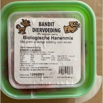 Bandit Biologische Hanenvleesmix (Kat) | 300 gram