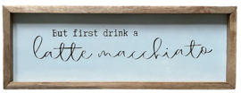 Tekstbord wit "Latte Macchiato" 23x63cm