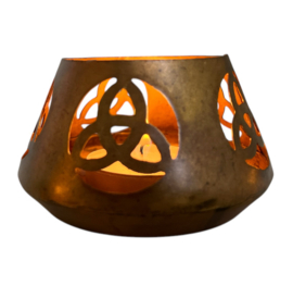 T-light houder set van 4! blue gold 8x5cm VE3 (prijs is voor de set)