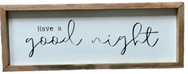 Tekstbord wit "Good Night" ca. 23x63cm