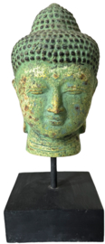 Buddha koper/oxi op stand 8x8x19cm