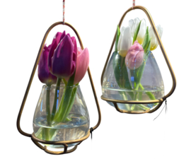 Hanger voor waxine of bloemen blue gold 17x22cm VE2