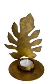 T-light houder blue gold 13x15cm VE4