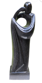 PENSIVE STATUE zwart 54cm