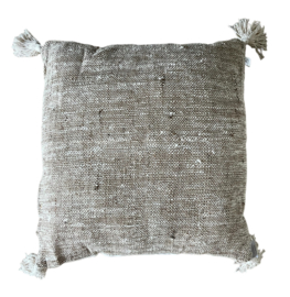 Kussen linnen dark naturel + vulling ca. 50x50cm