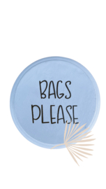 Knop/hanger "Bags please" wit ca. 15cm