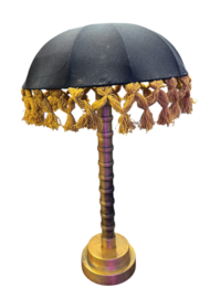 Vloerlamp metalen poot blue gold incl. kap 35x60cm (incl. elektra)