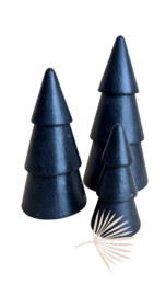 Boom Saga set 3 zwart ca. 8-12-15cm
