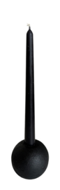 Kandelaar rond zwart 8cm VE4