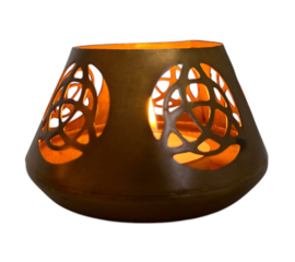 T-light houder set van 4! blue gold 8x5cm VE3 (prijs is voor de set)