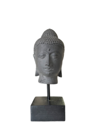 Buddha grijs op stand 6x6x16cm