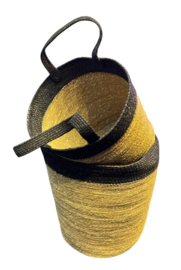 Gras manden set 2 stuks! zwart/naturel 30x40 & 25x35cm