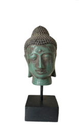 Buddha jade/goud op stand 6x6x16cm