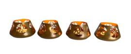 T-light houder set van 4! blue gold 8x5cm VE3 (prijs is voor de set)