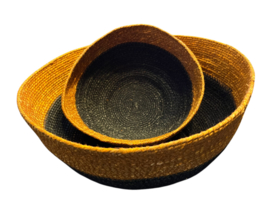 Gras schalen set 2 stuks! oranje/zwart 28x15cm VE2